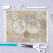 World Travel Map Antique Vintag Seidenpapier (Handwerk)