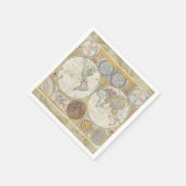 World Travel Map Antique Vintag Serviette (Ecke)