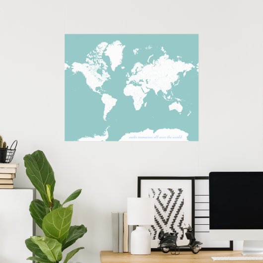 World Travel Map - Benutzerdefinierte Hintergrundf Poster (Heimbüro)
