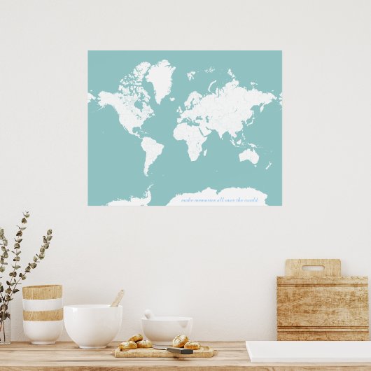 World Travel Map - Benutzerdefinierte Hintergrundf Poster (Küche)