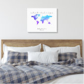 World Travel Map Wedding Guest Book Leinwand (Insitu (Schlafzimmer))