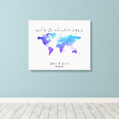 World Travel Map Wedding Guest Book Leinwand (Insitu (Holzboden))