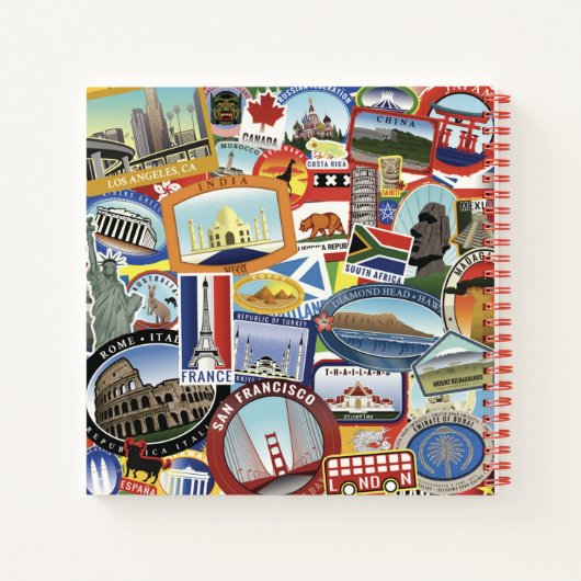 World Travel Pattern Notizblock (Rückseite)