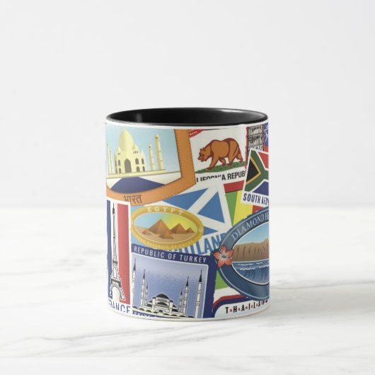 World Travel Pattern Tasse (Zentrum)