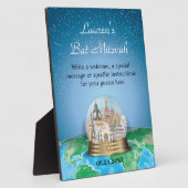 World Travel Snow Globe Bar Bat Mitzvah Fotoplatte (Seite)