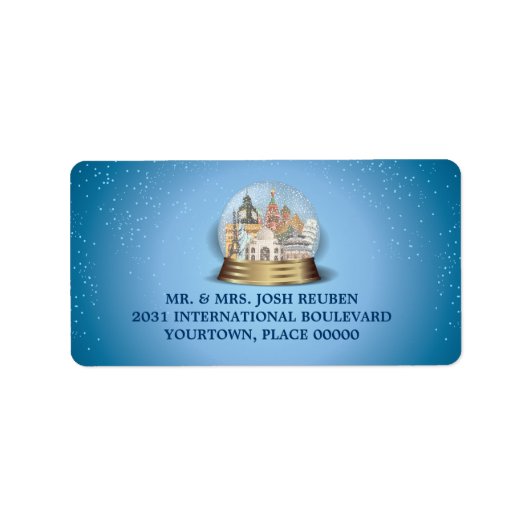 World Travel Snow Globe Rücksendeadresse Adressaufkleber (Vorne)