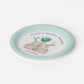 World Travel Suitcase Brautparty Light Blue Pappteller (Schrägansicht)