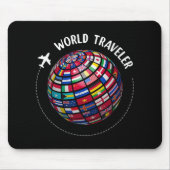 World Traveler Map, World Flags Traveler, Countrie Mousepad (Vorne)