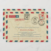 World Traveller Airmail | Brautparty Einladung (Vorne/Hinten)