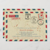 World Traveller Airmail | Brautparty Einladung (Vorne/Hinten)