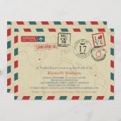 World Traveller Airmail | Brautparty Einladung (Vorne/Hinten)