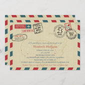 World Traveller Airmail | Brautparty Einladung (Vorne/Hinten)