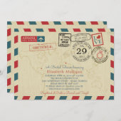 World Traveller Airmail | Brautparty Einladung (Vorne/Hinten)