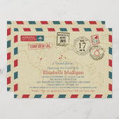 World Traveller Airmail | Brautparty Einladung (Vorne/Hinten)
