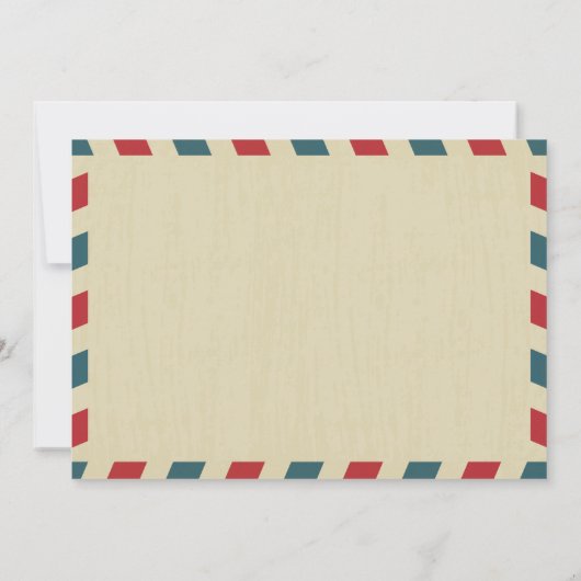 World Traveller Airmail | Brautparty Einladung (Rückseite)