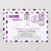 World Traveller Airmail | Brautparty Einladung (Vorne/Hinten)