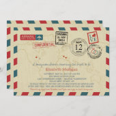 World Traveller Airmail | Brautparty Einladung (Vorne/Hinten)