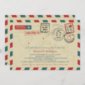 World Traveller Airmail | Brautparty Einladung (Vorne/Hinten)