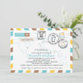World Traveller Airmail | Brautparty Einladung (Stehend Vorderseite)