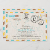 World Traveller Airmail | Brautparty Einladung (Vorne/Hinten)