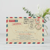 World Traveller Airmail | Brautparty Einladung (Stehend Vorderseite)