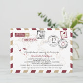 World Traveller Airmail | Brautparty Einladung (Stehend Vorderseite)