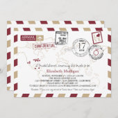 World Traveller Airmail | Brautparty Einladung (Vorne/Hinten)