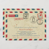 World Traveller Airmail | Brautparty Einladung (Vorne/Hinten)