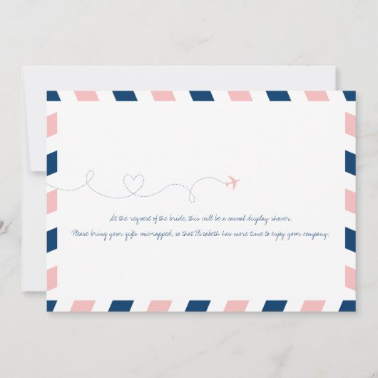 World Traveller Airmail | Brautparty Einladung (Rückseite)