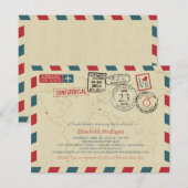 World Traveller Airmail | California Brautparty Einladung (Vorne/Hinten)