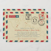 World Traveller Airmail | Hochzeit Einladung (Vorne/Hinten)