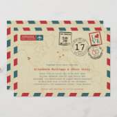 World Traveller Airmail | Hochzeit Einladung (Vorne/Hinten)