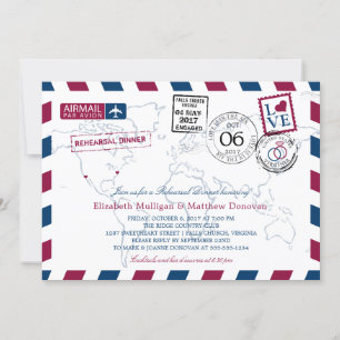 World Traveller Airmail   Probe Einladung