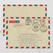 World Traveller Airmail Tennessee Brautparty Einladung (Vorne/Hinten)