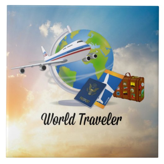 World Traveller, beliebtes Design Fliese (Vorderseite)
