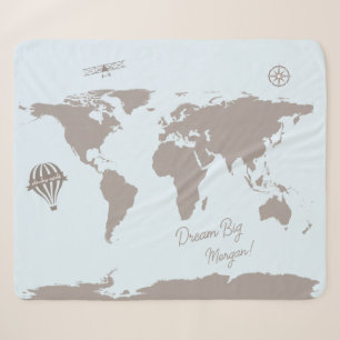 World Traveller Blue Dream Grosses Personalisierte Sherpadecke
