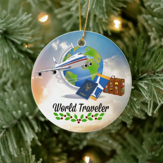 World Traveller Christmas Keramik Ornament (Baum)