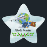 World Traveller Christmas Stern-Aufkleber<br><div class="desc">World Traveller Weihnachten,  verpackt und bereit zu gehen!</div>