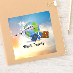 World Traveller, Design 2, Aufkleber