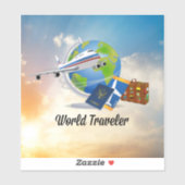 World Traveller, Design 2, Aufkleber (Blatt)