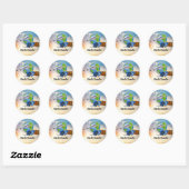 World Traveller, Design 2 Classic Round Sticker (Blatt)