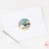 World Traveller, Design 2 Classic Round Sticker (Umschlag)