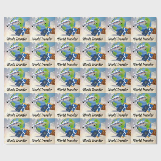 World Traveller, Design 2 Geschenkpapier (Flach)