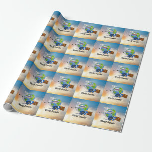 World Traveller, Design 2, Geschenkpapier