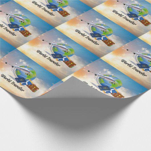 World Traveller, Design 2, Geschenkpapier (Ecke)