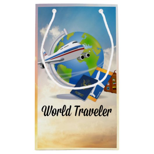 World Traveller - Design #2 Kleine Geschenktüte (Rückseite)