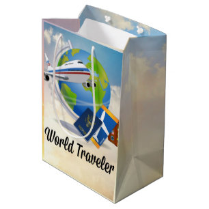 World Traveller - Design #2 Mittlere Geschenktüte
