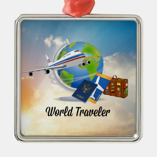 World Traveller - Design #2 Ornament Aus Metall (Vorne)