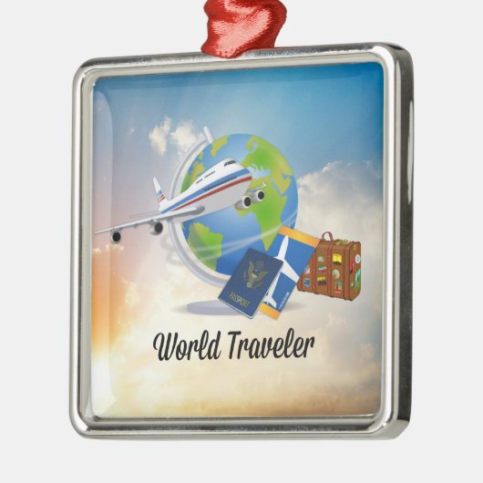 World Traveller - Design #2 Ornament Aus Metall (Links)