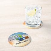 World Traveller, Design 2, Runder Pappuntersetzer (Vor Ort)